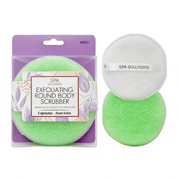SPA SOLUTIONS Green Exfoliating Round Body Scrubber - 6 pcs